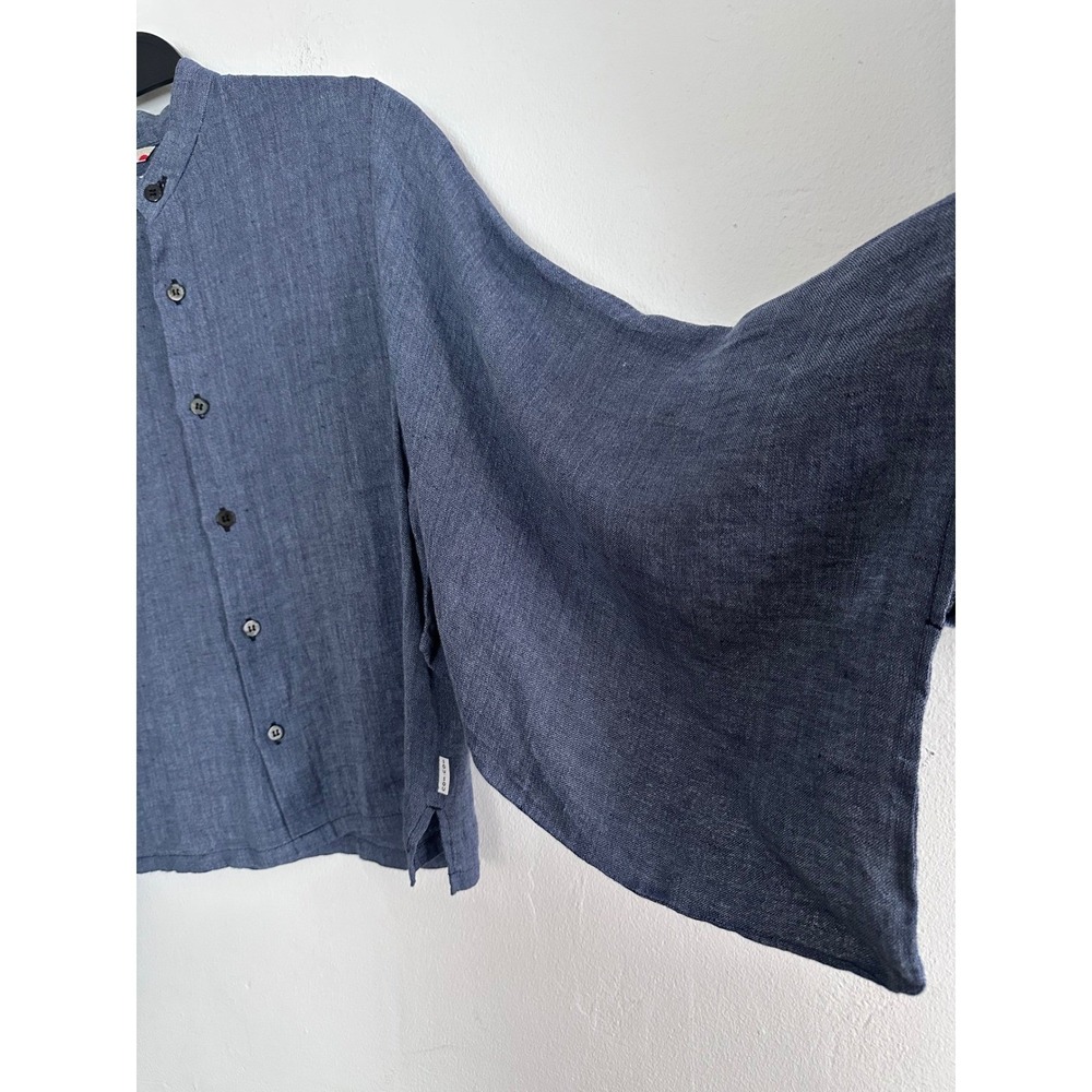 Sou Sou Kyoto Japan Linen Blend Kimono Sleeve Mandarin Collar Shirt Avant Garde
